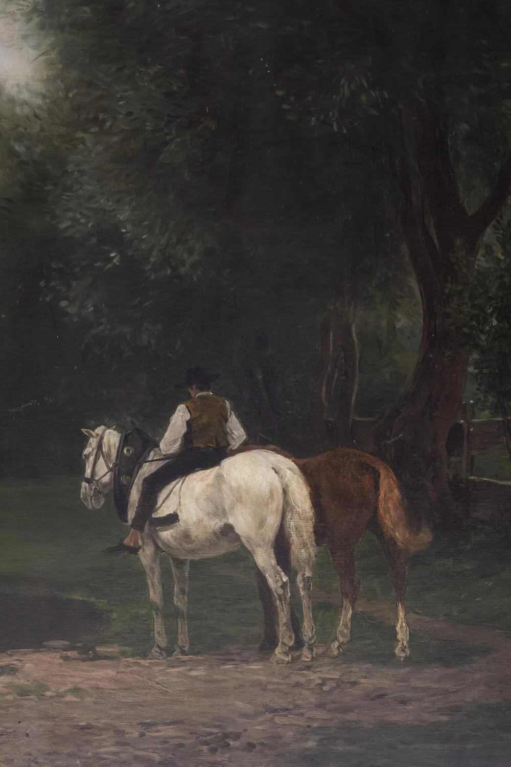 Leopold von Kalckreuth-10-Cavaliere all'abbeveratoio, (1883) - dettaglio